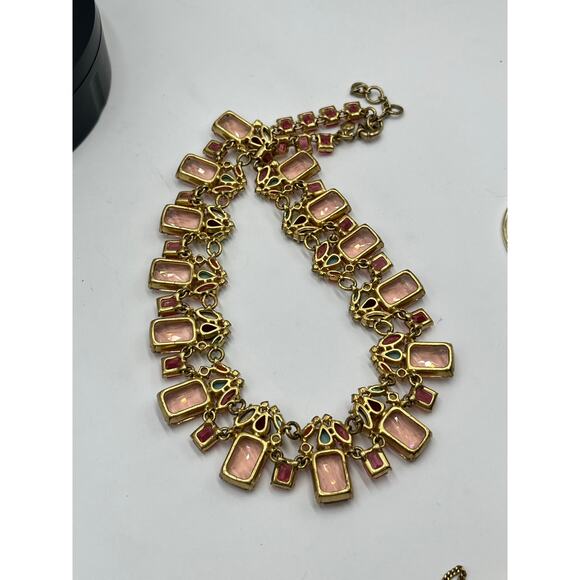 J. Crew Cluster Multicolor Emerald-Cut Crystals Jewel-Tone Collar Necklace - Picture 12 of 12